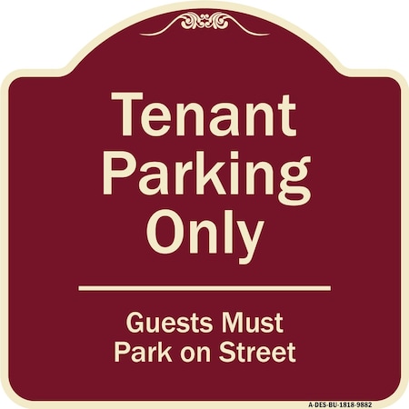 Signmission Designer Series-Tenant Parking Guests Park On Street Heavy-Gauge Aluminum, 18" x 18", BU-1818-9882 A-DES-BU-1818-9882